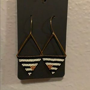 Handmade beaded triangle earrings